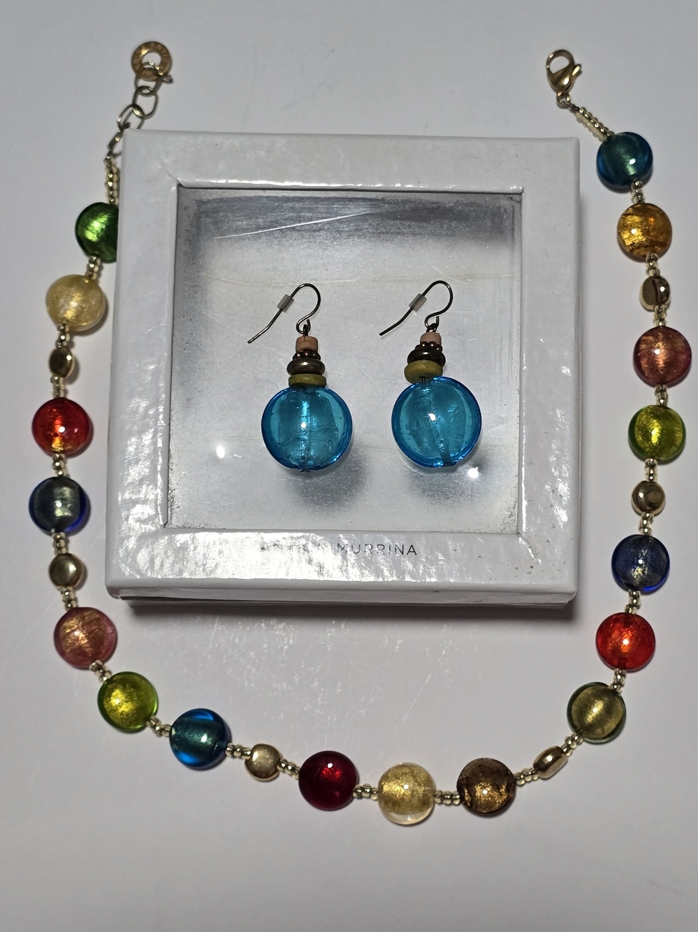 Antica Murrina Venezia Authentic Murano Hand Made Beads Containing Gold Leaf